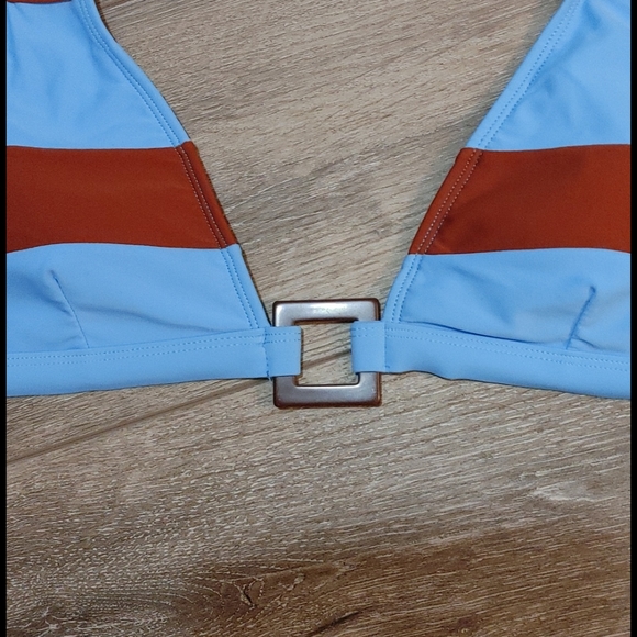 Gorgeous blue and brown bikini top s z med - Picture 2 of 5